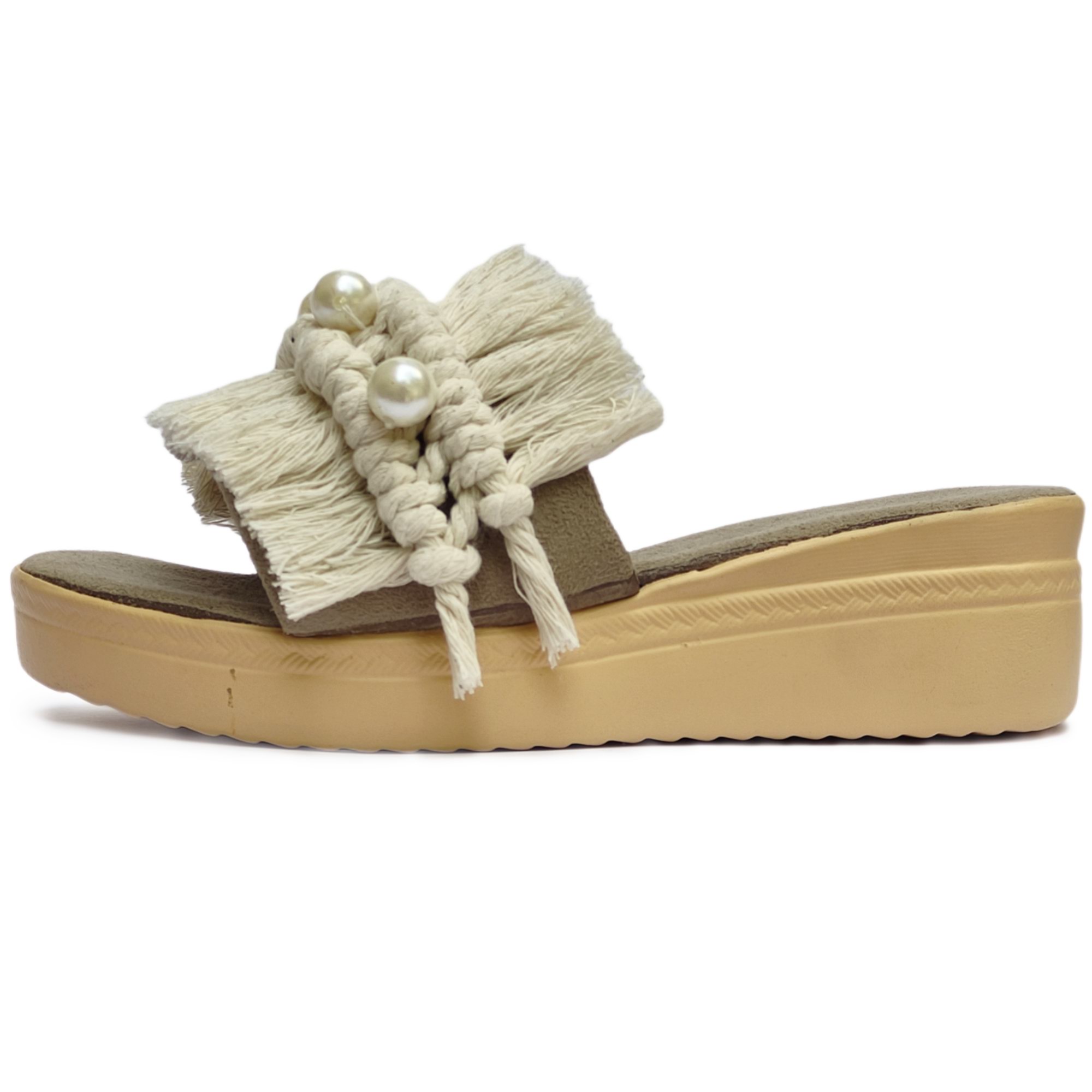 Main image of 女款波西米亚风格编织坡跟凉鞋 Boho款