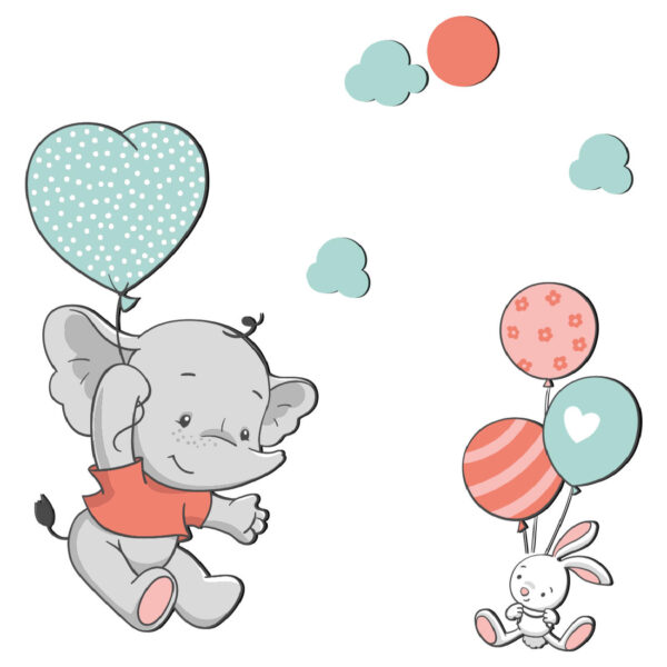 婴儿房木质墙贴 – 大象设计