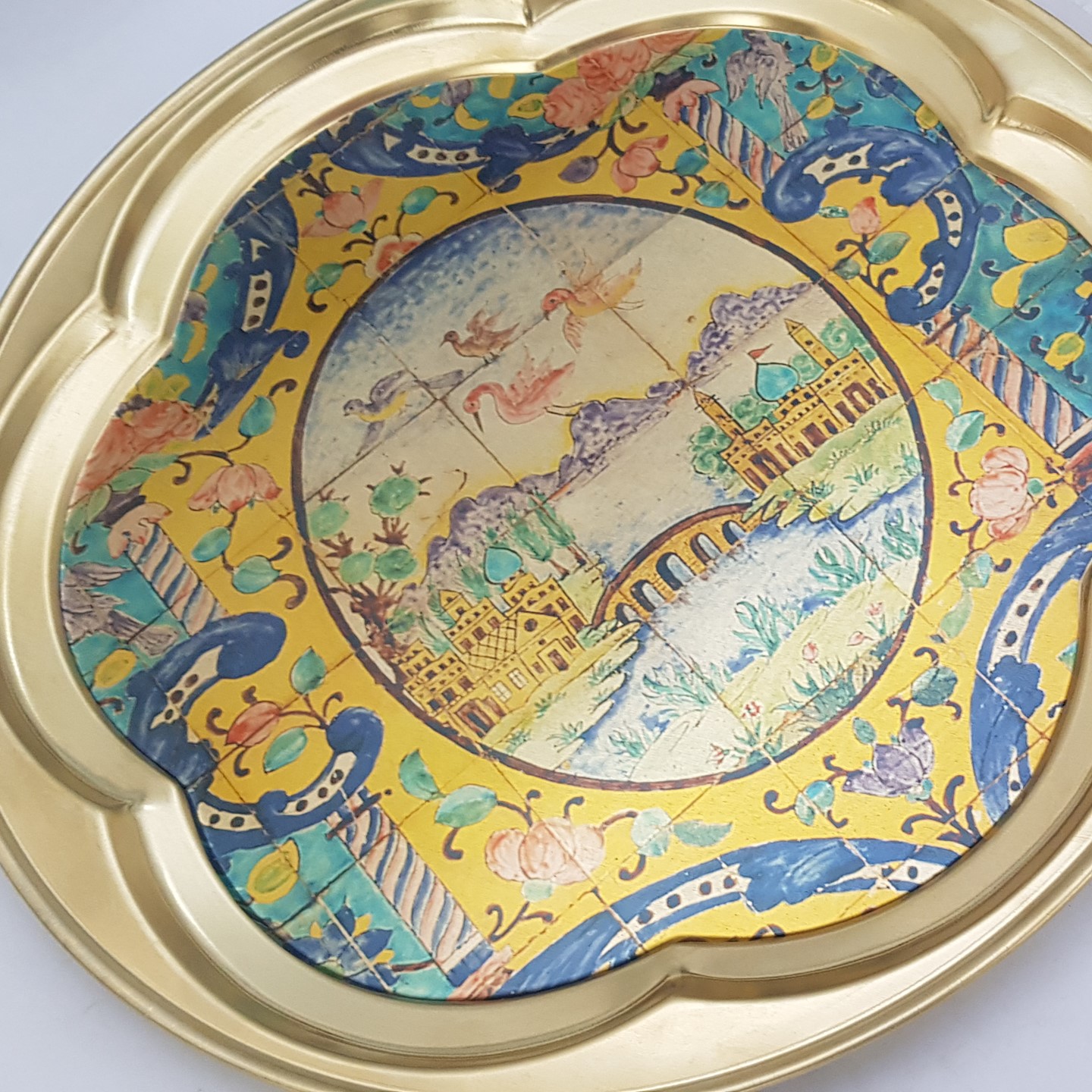 波斯黄铜托盘 – 风景优雅设计