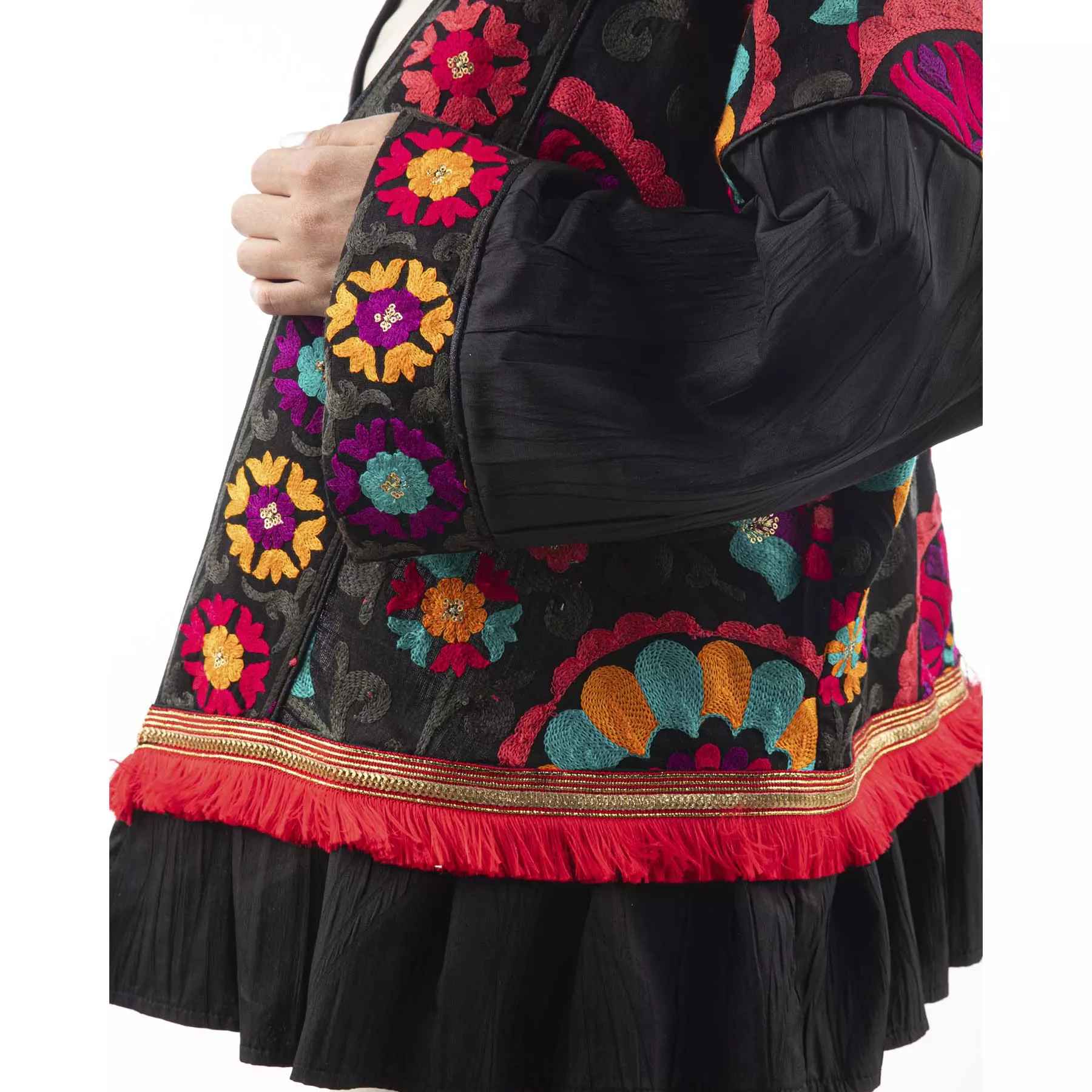 波斯刺绣女款Manto,花卉图案