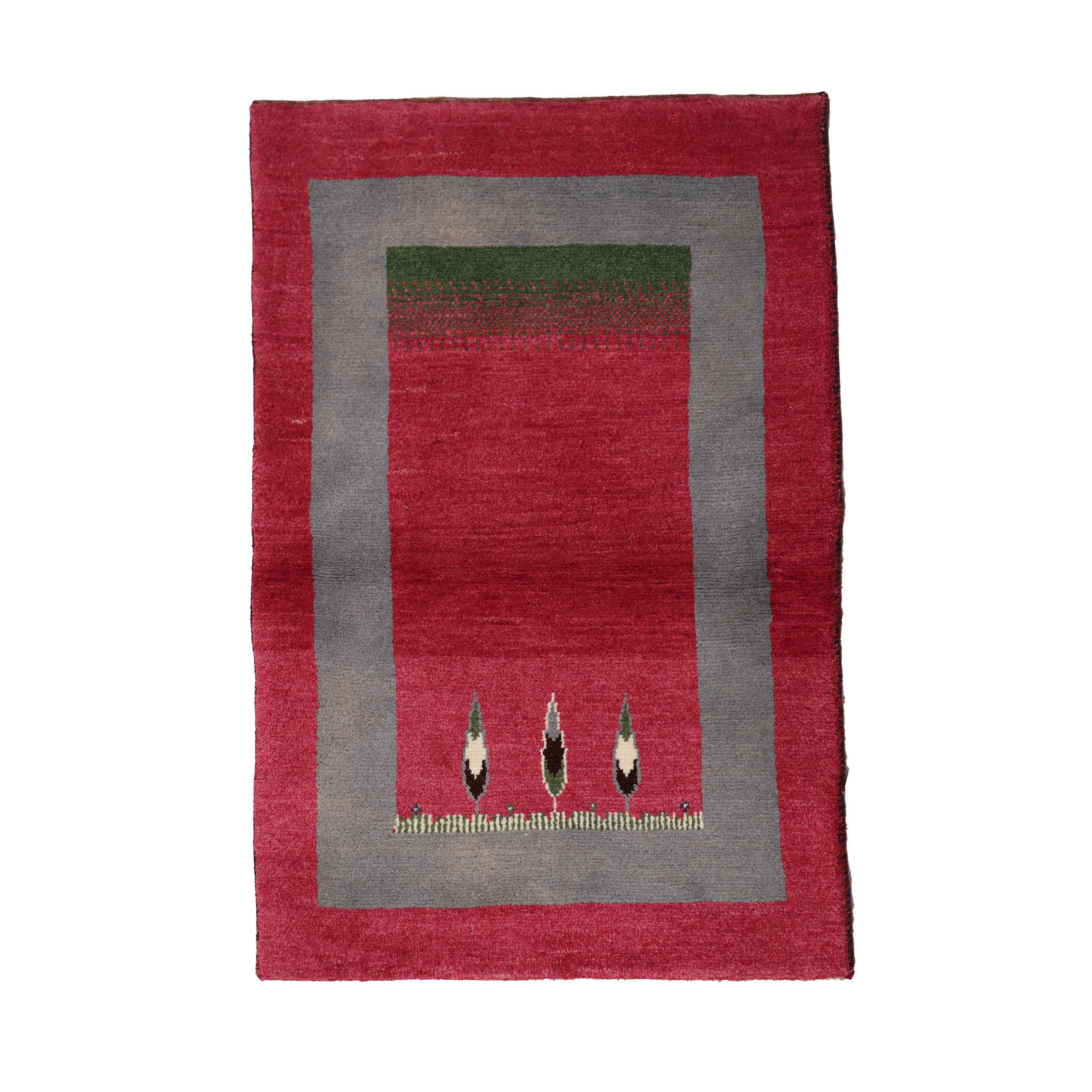 Main image of 波斯加贝毯羊毛地毯 正宗手工编织于法尔斯 树图案带边框