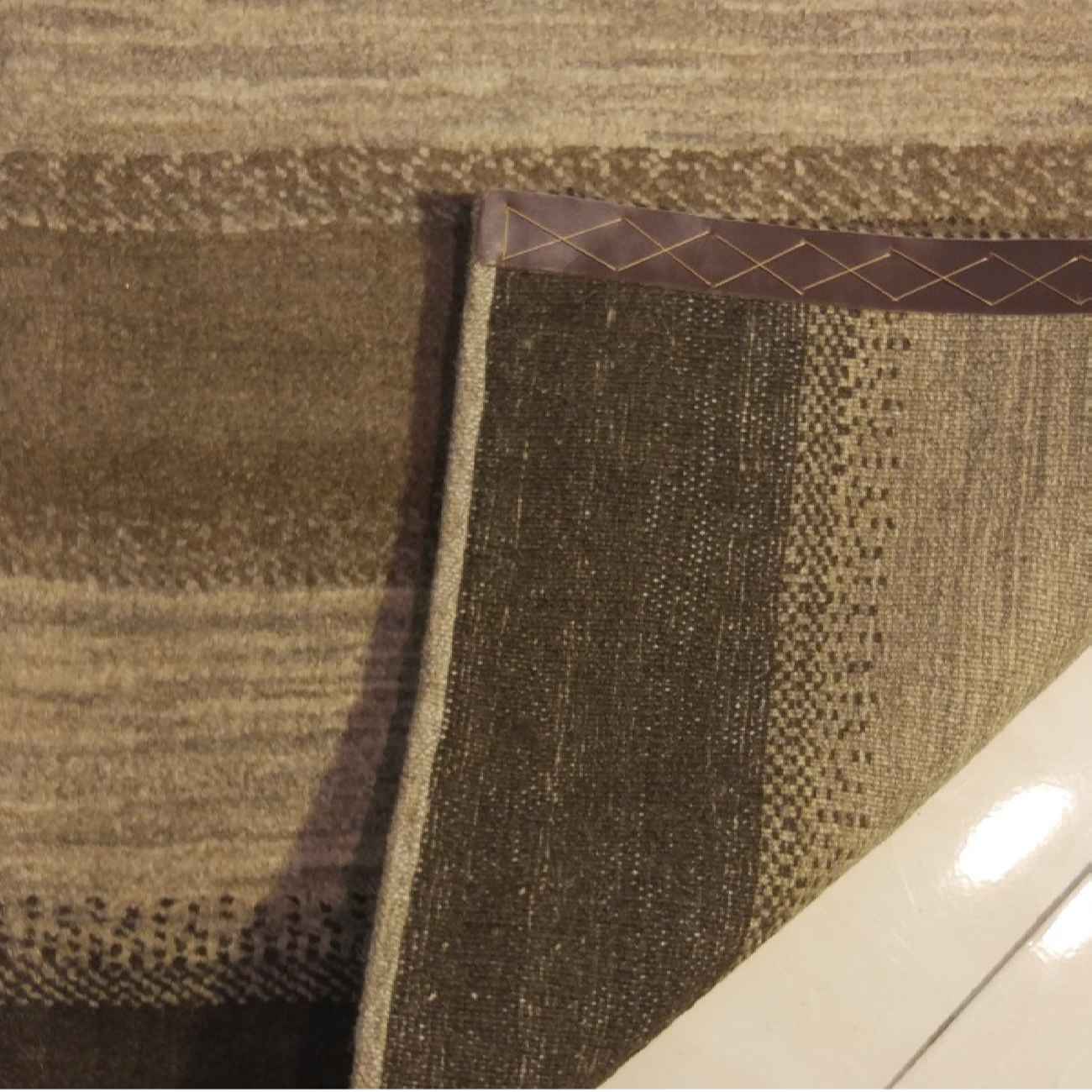 波斯加贝毯羊毛地毯 手工编织于法尔斯 条纹棕色