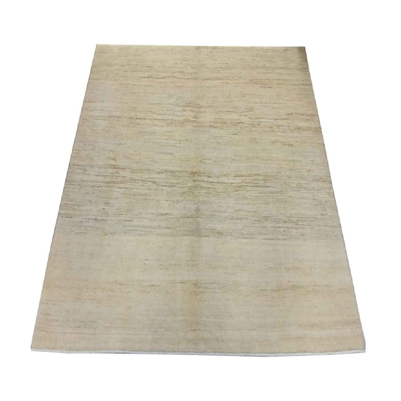 波斯加贝毯羊毛地毯 手工编织于伊朗 奶油色