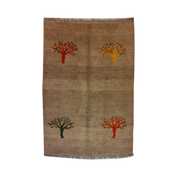 波斯加贝毯羊毛地毯 手工编织于设拉子 树图案棕色