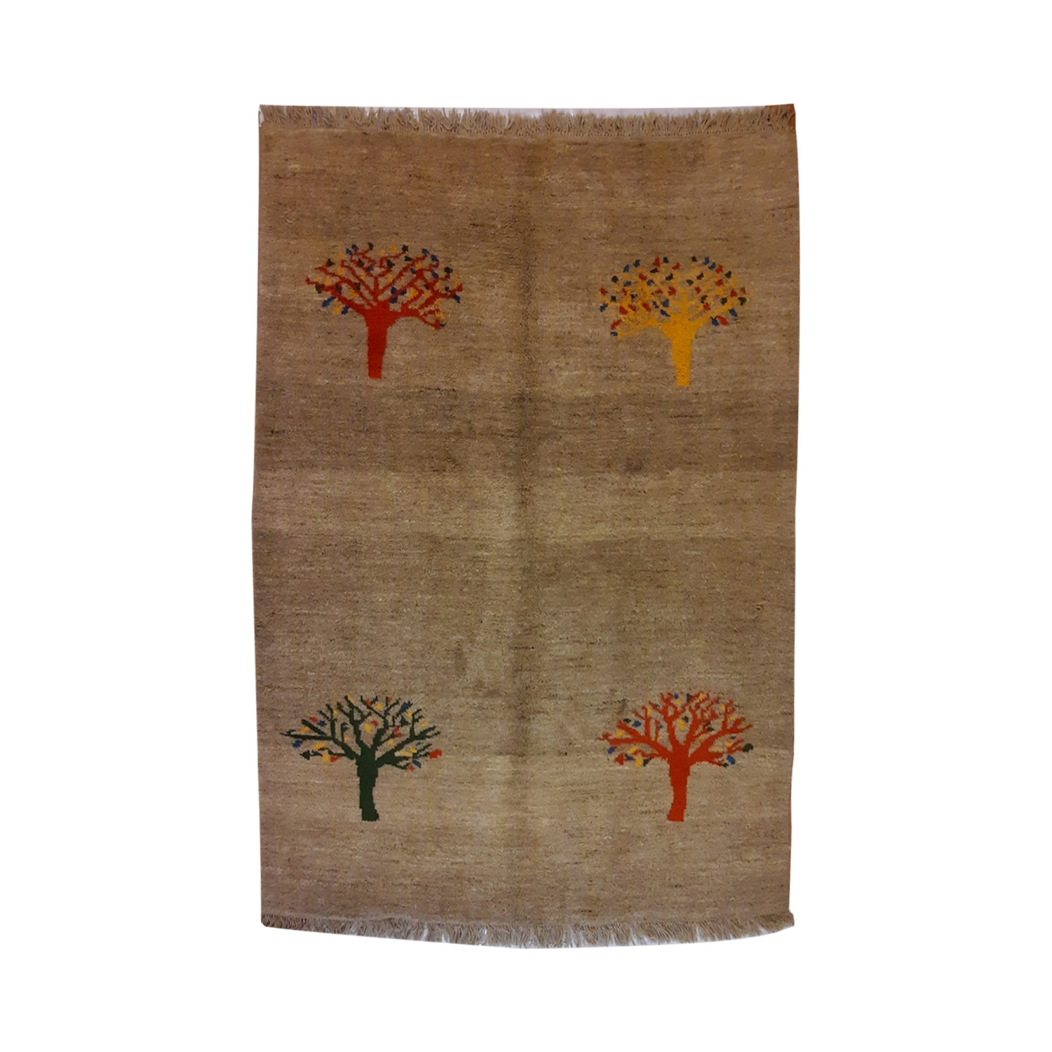 Main image of 波斯加贝毯羊毛地毯 手工编织于设拉子 树图案棕色