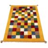 Thumbnail 3: 波斯加贝毯羊毛地毯 手工编织于法尔斯 方格黄色