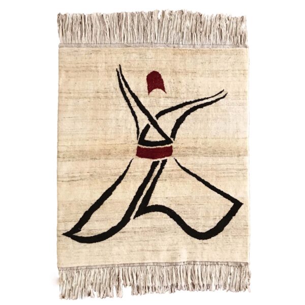 波斯加贝毯羊毛地毯 手工编织于法尔斯 旋转舞者图案