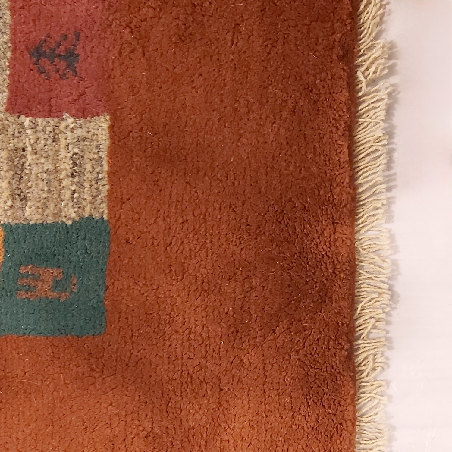 波斯加贝毯羊毛地毯 手工编织于设拉子 带边框栗色