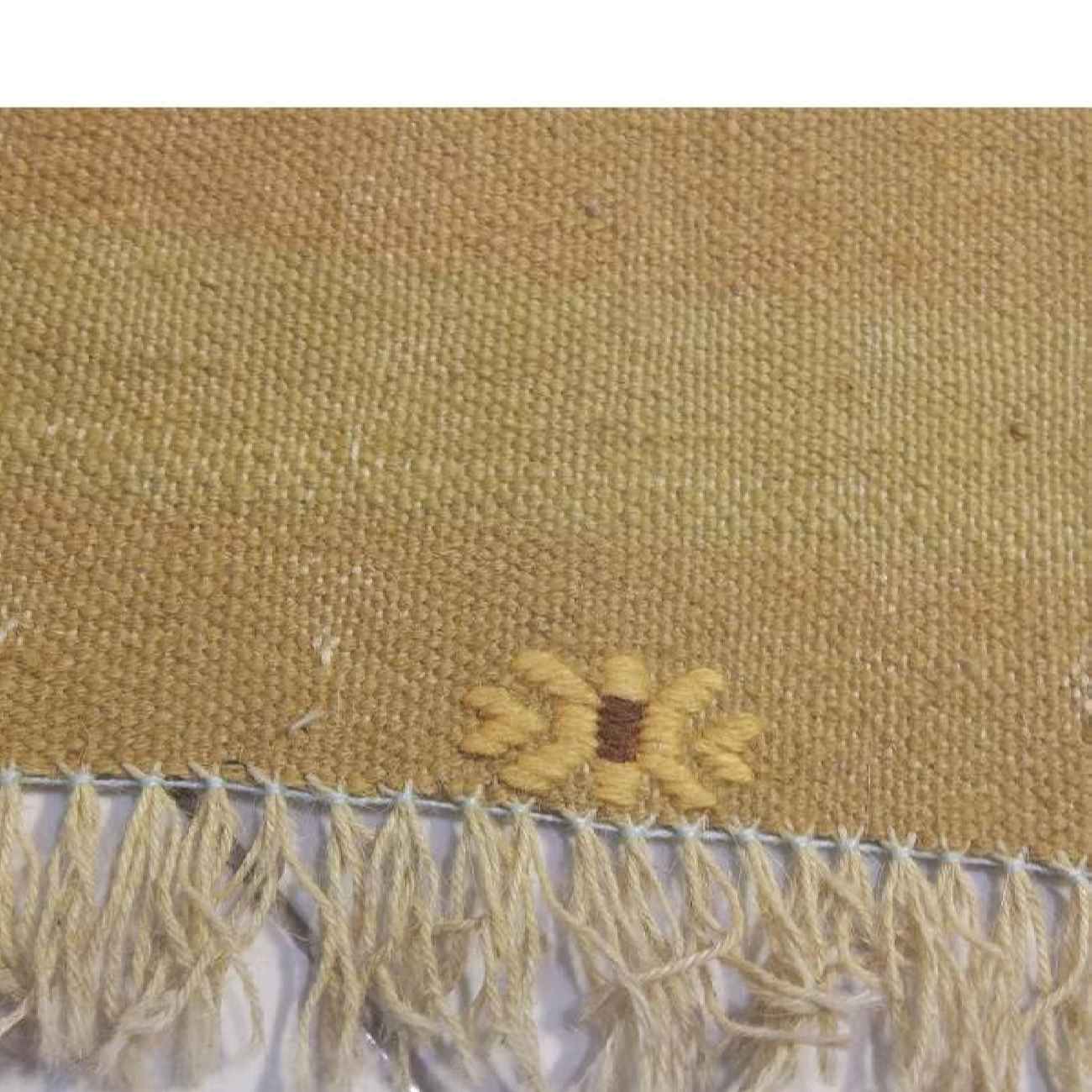 波斯基利姆羊毛地毯 手工编织 条纹奶油色