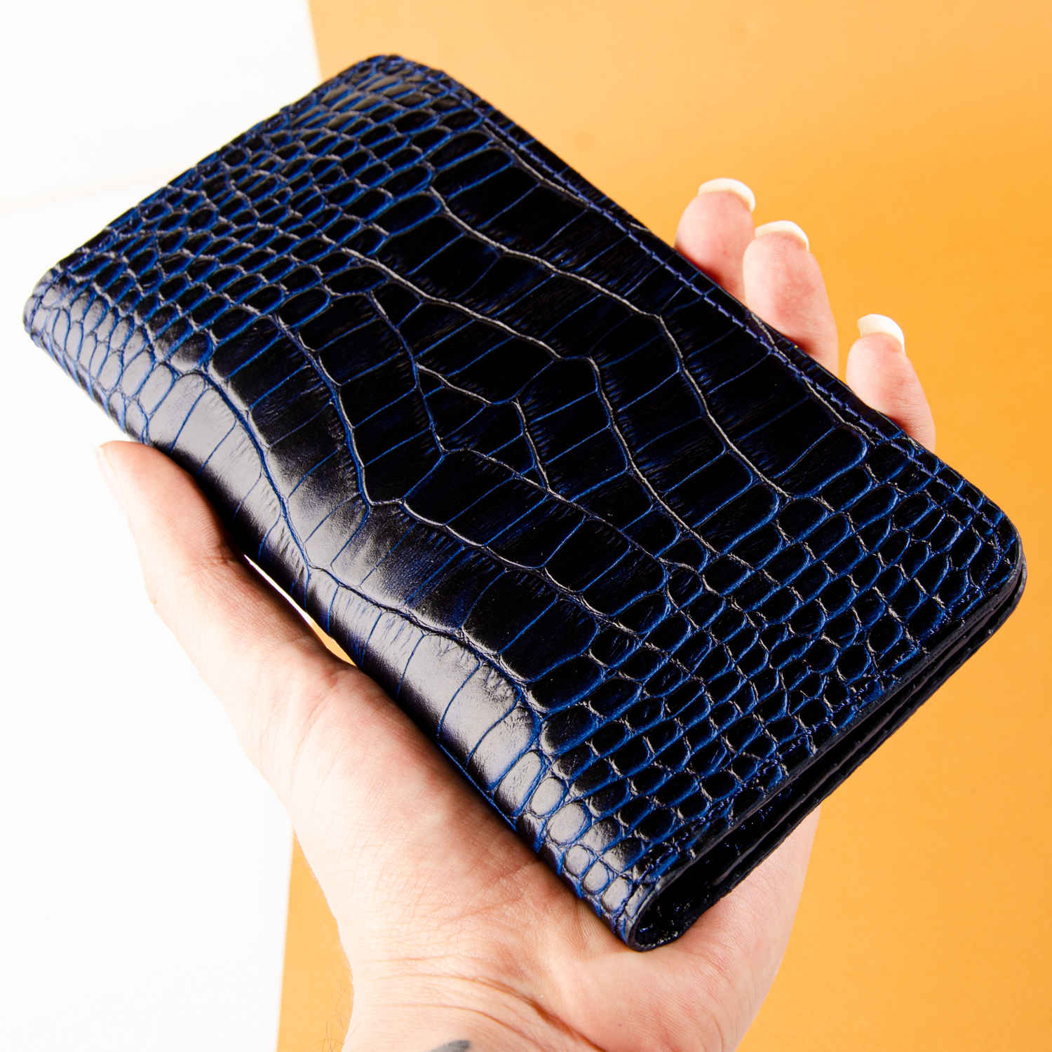 波斯皮革压花长款钱包