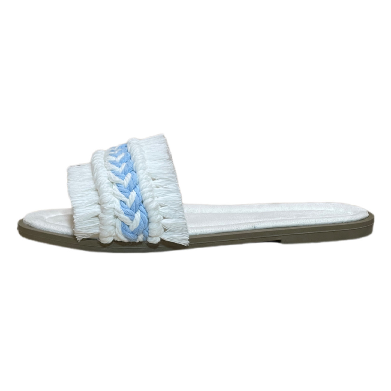 Main image of 波西米亚风格编织女士平底拖鞋，Flat款