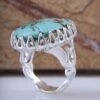 Thumbnail 4: 波斯尼沙布尔手工制作绿松石银戒指 男款 AM_4806