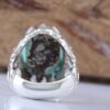 Thumbnail 3: 波斯尼沙布尔手工制作绿松石银戒指 男款 AM_4807