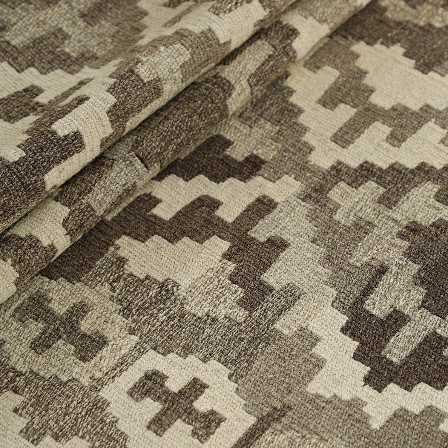 波斯地毯桌旗 – 卡什凯手工编织,棕色