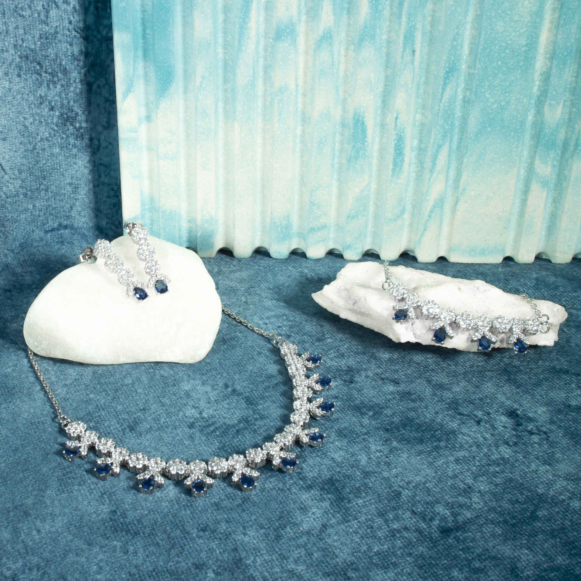 波斯银饰珠宝套装 配红宝石 女款