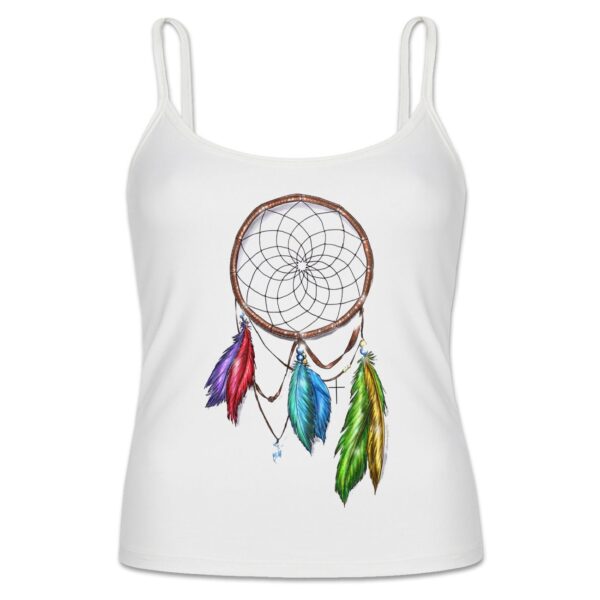 波斯风格女款细肩带背心，捕梦网图案