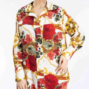 波斯风格女款长款上衣（Tunic），花卉图案