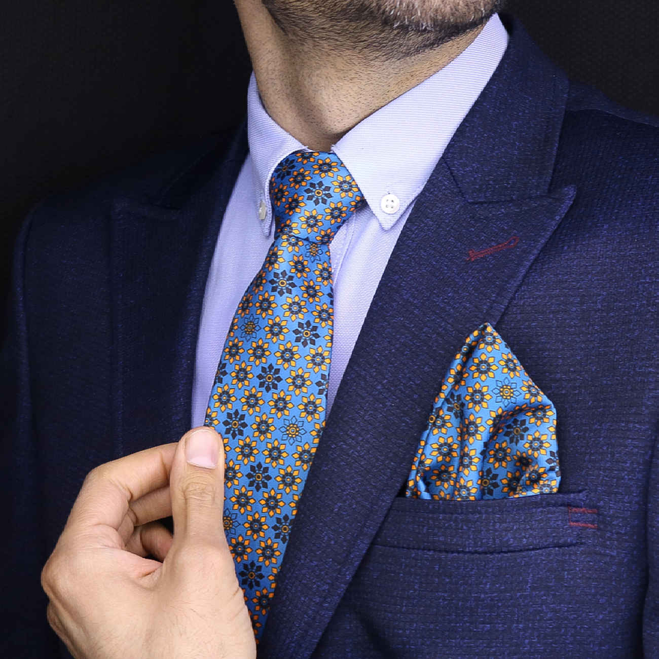 男士领带 – 波斯花卉设计