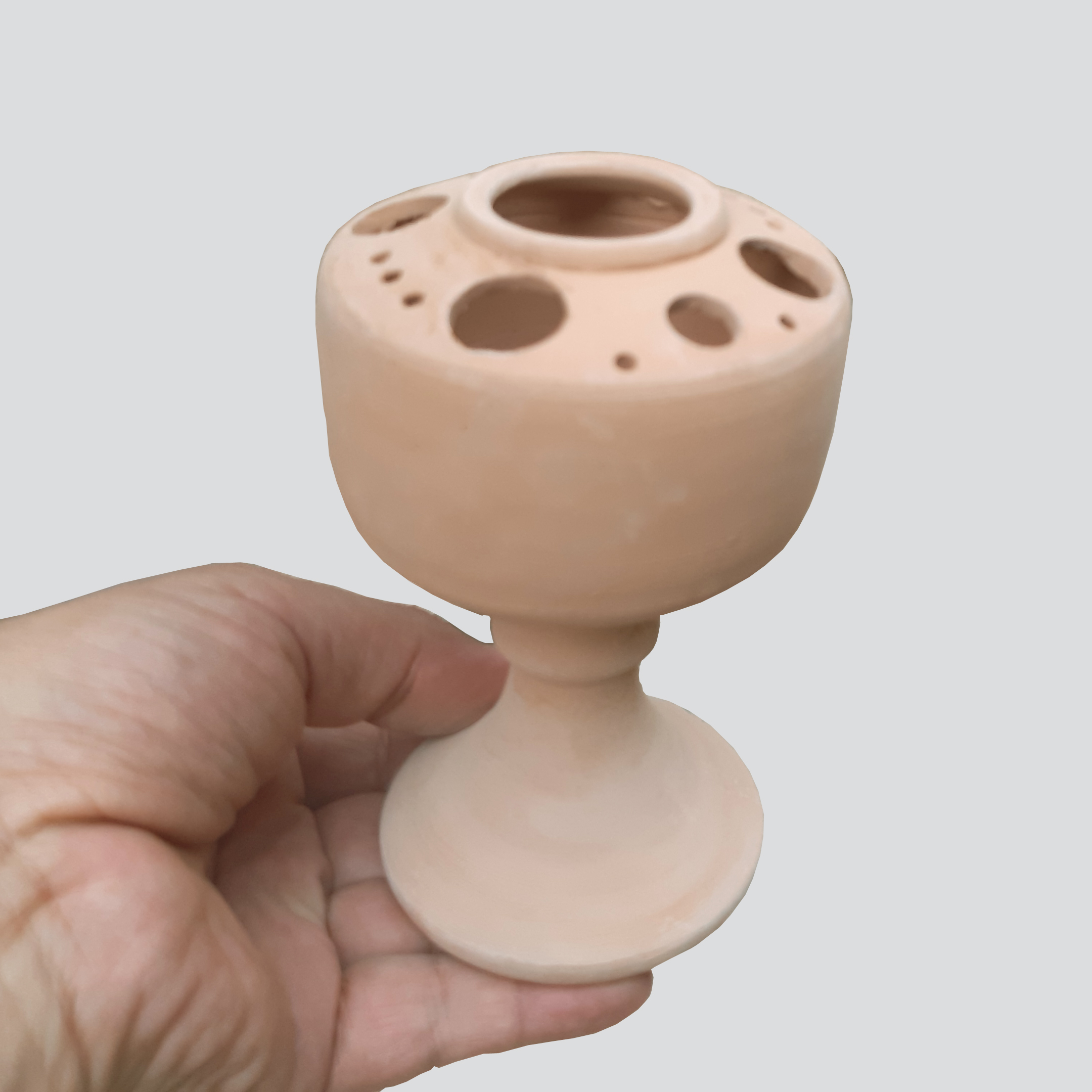 陶瓷脚杯化妆刷架，艺术手工制作