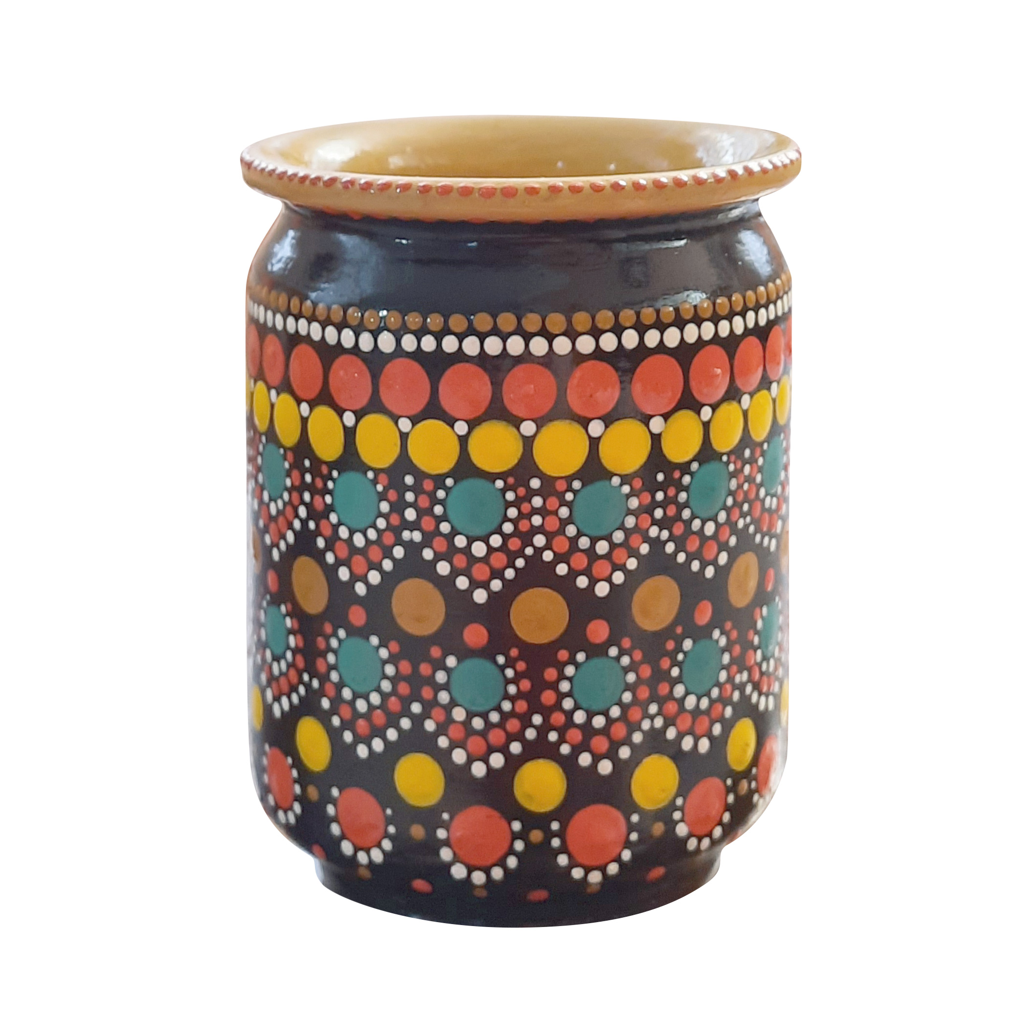 Main image of 陶瓷化妆刷架，手工绘制点彩设计