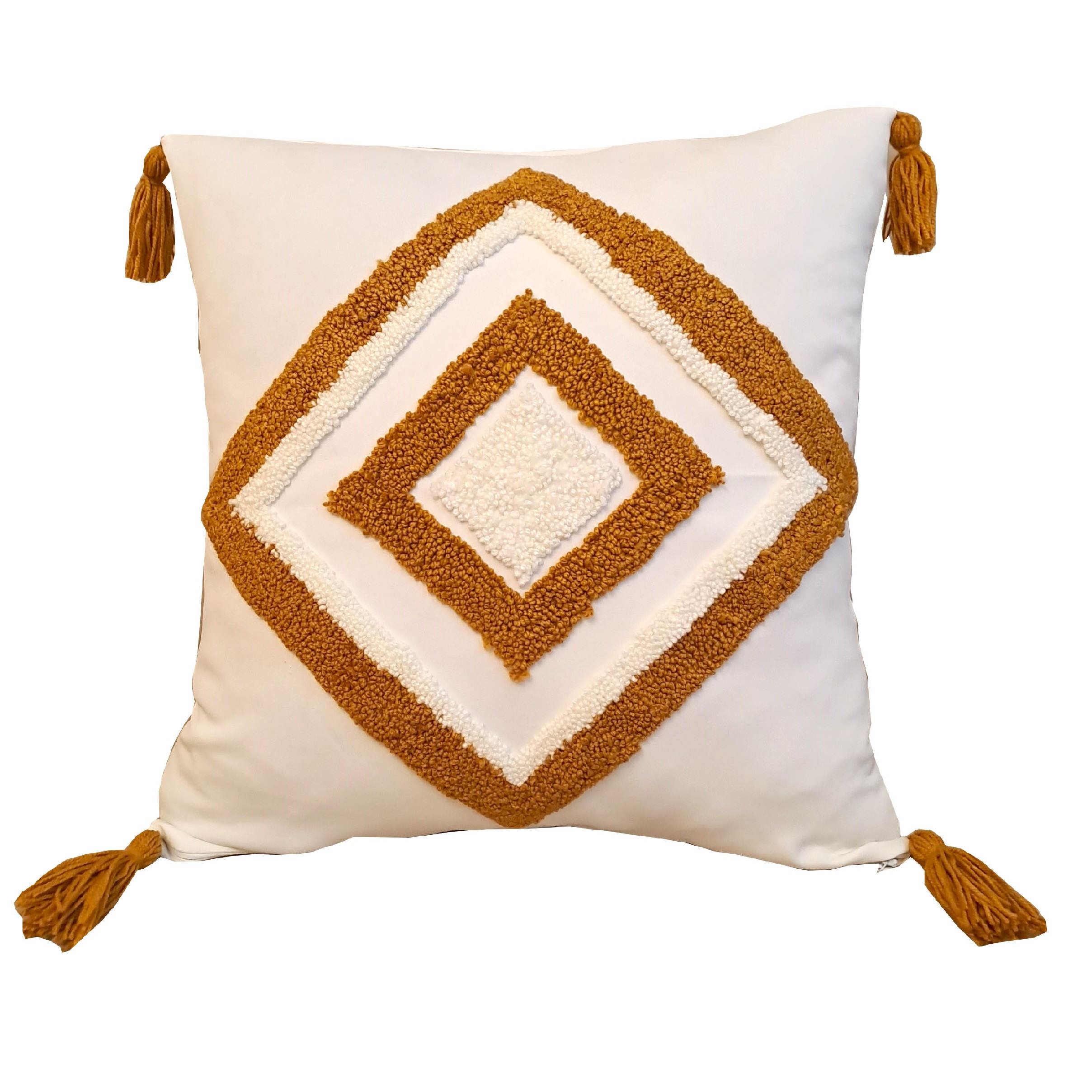 Main image of 打结绣靠垫套 – 刺绣工艺优雅设计