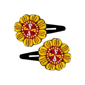 刺绣按扣发夹套装 – 手工花卉设计