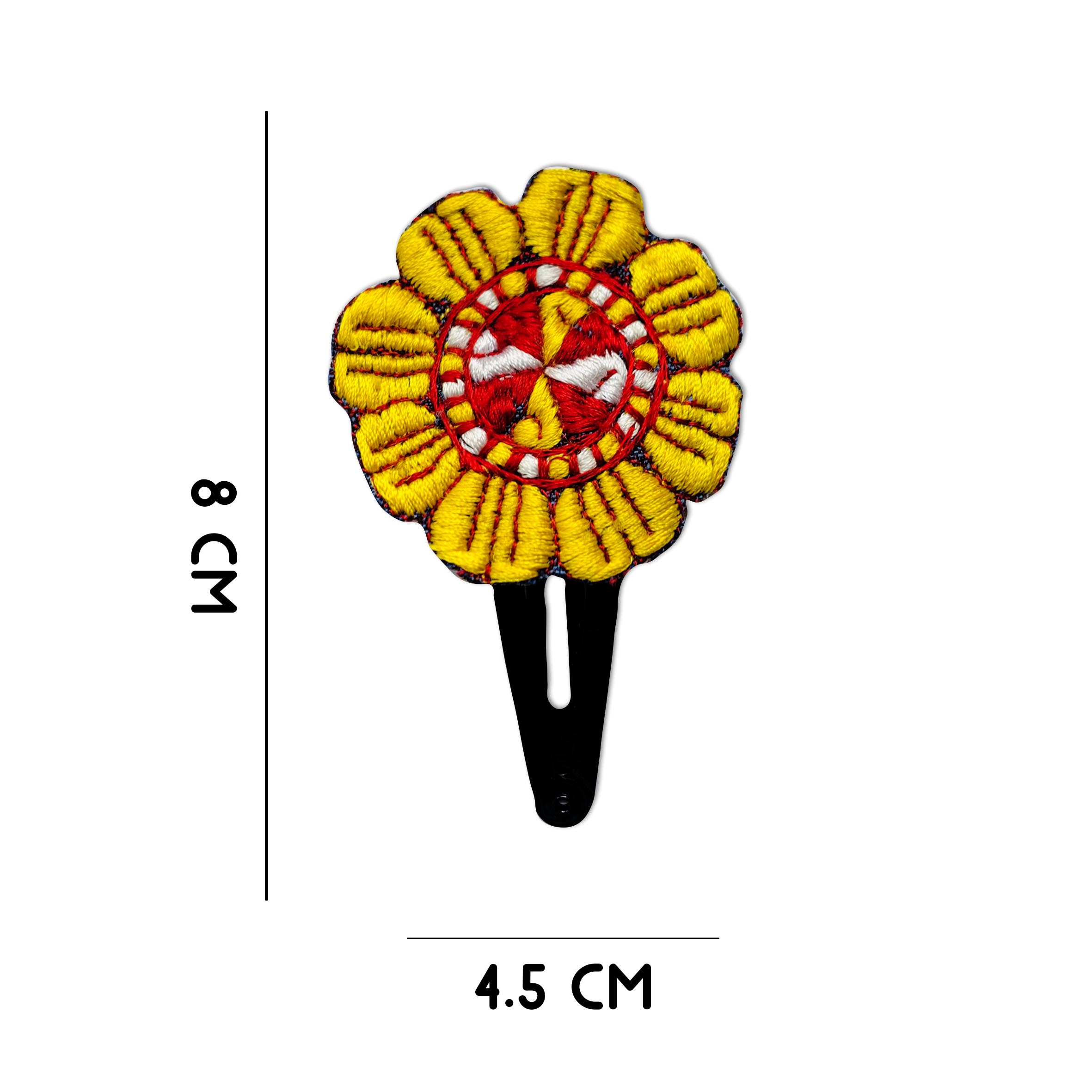 刺绣按扣发夹套装 – 手工花卉设计