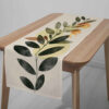 Thumbnail 4: 天鹅绒桌旗 – 印花叶子设计，6 人座