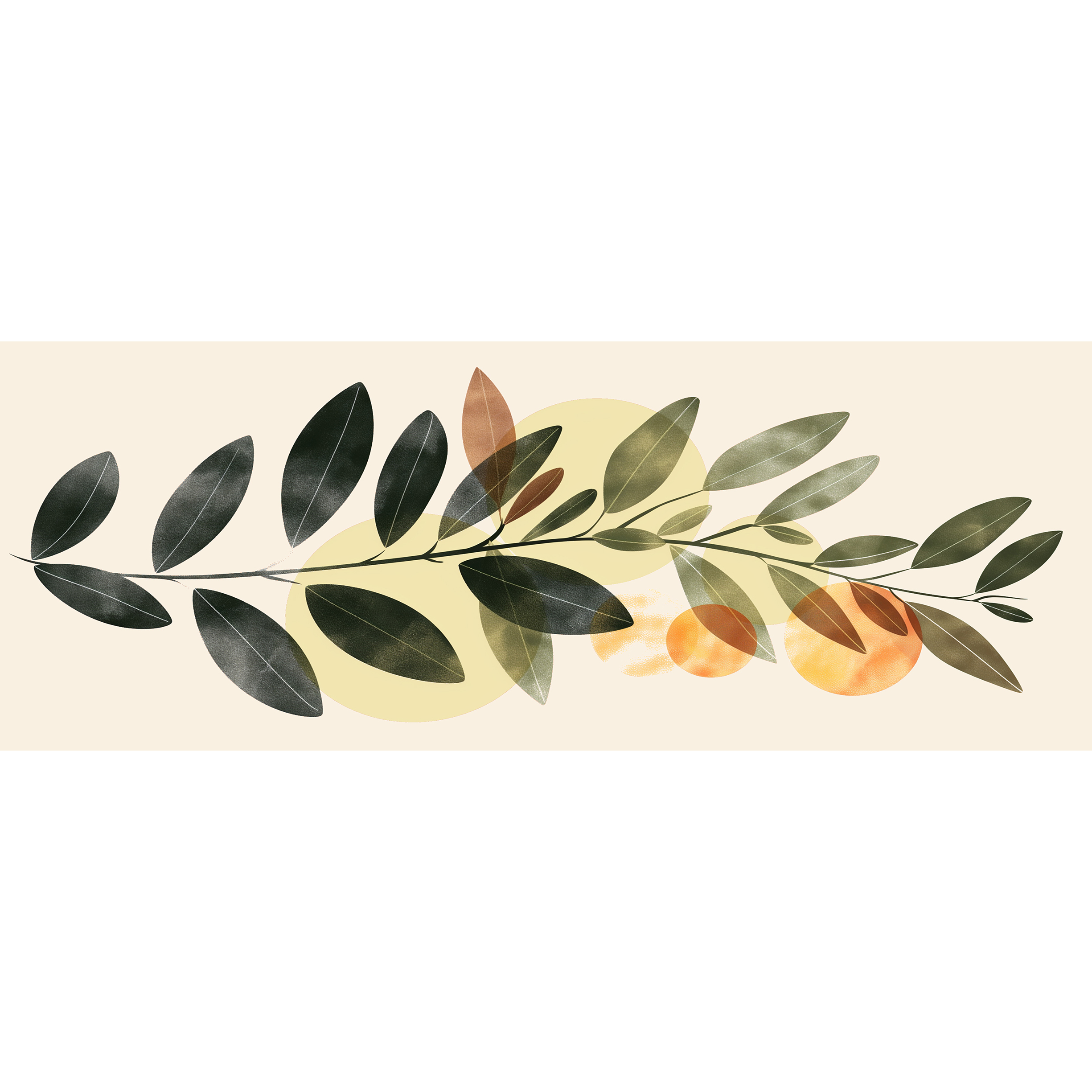 Main image of 天鹅绒桌旗 – 印花叶子设计，6 人座