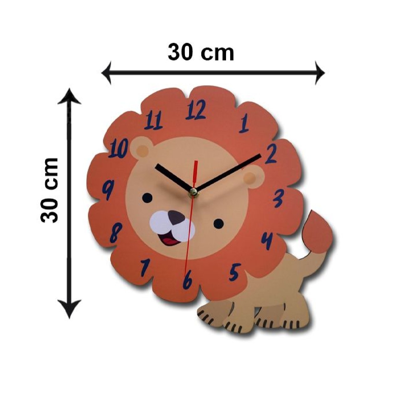 木质儿童挂钟 – 可爱小狮子图案