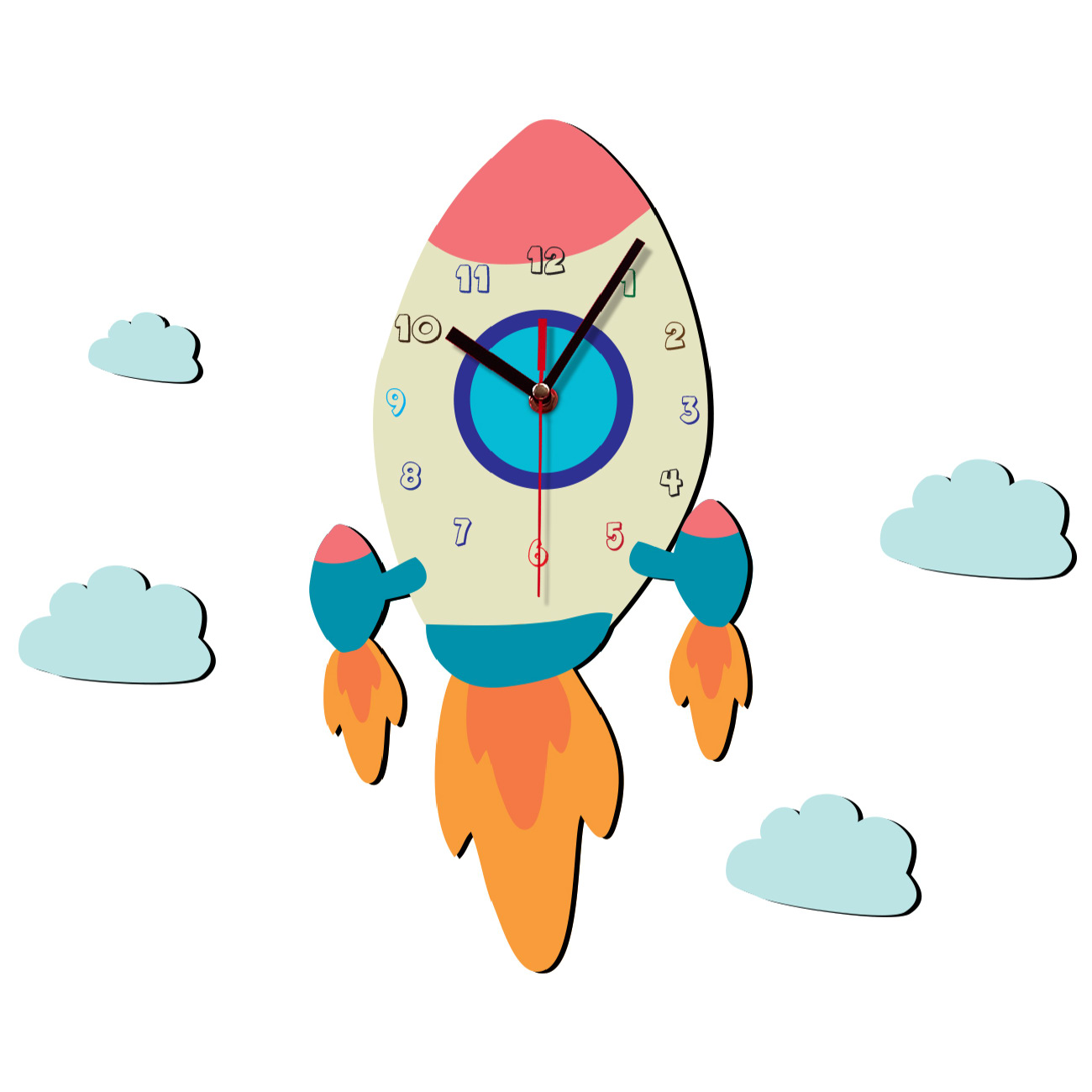 Main image of 木质儿童挂钟 – 飞机款