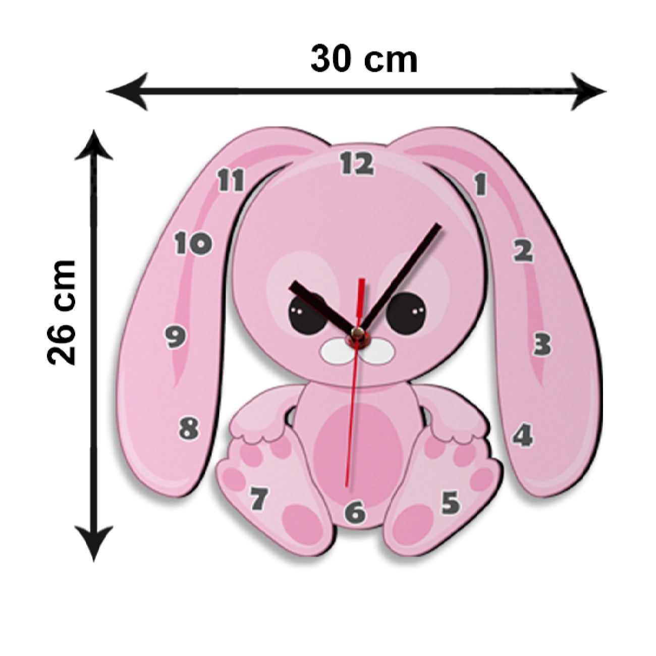 木质儿童挂钟 – 兔子款式