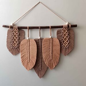 装饰手工流苏挂毯艺术墙饰 – 叶子款