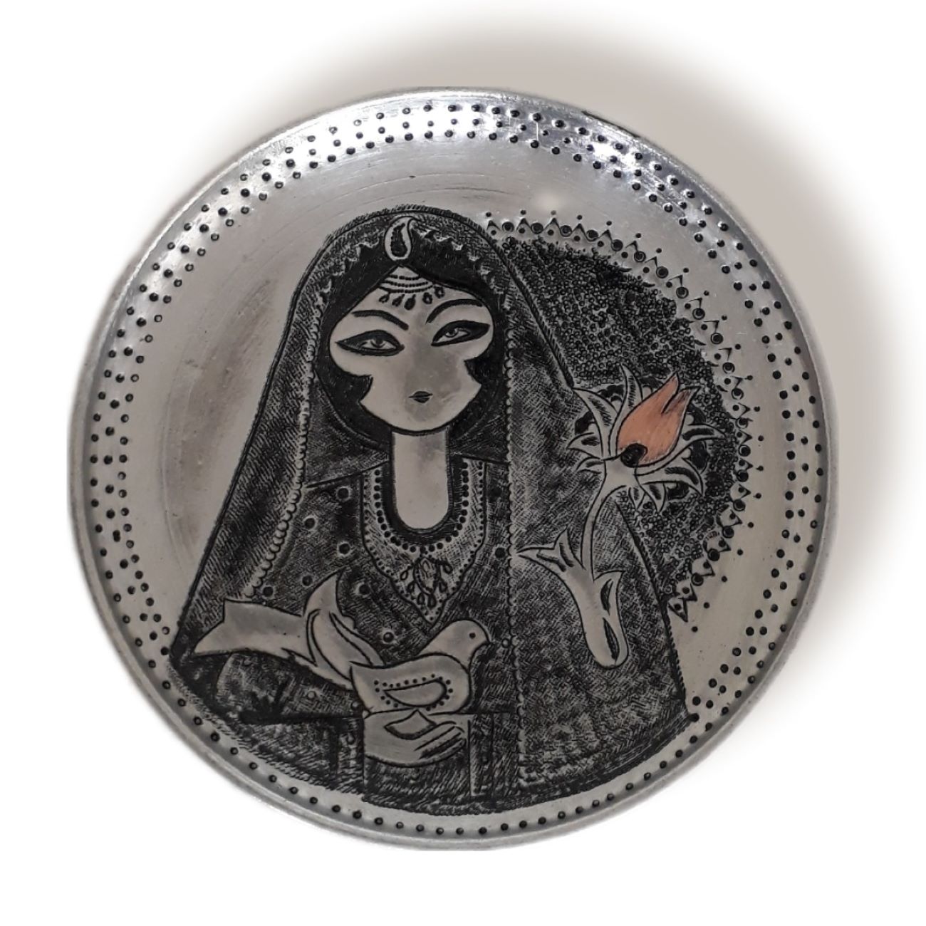 波斯装饰性铜盘——手工雕刻传统壁饰