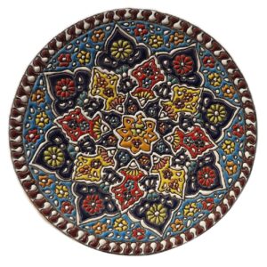 Decorative Pottery Plate In Persian Minakari 装饰陶瓷盘——波斯掐丝珐琅手工壁挂艺术搪瓷工艺