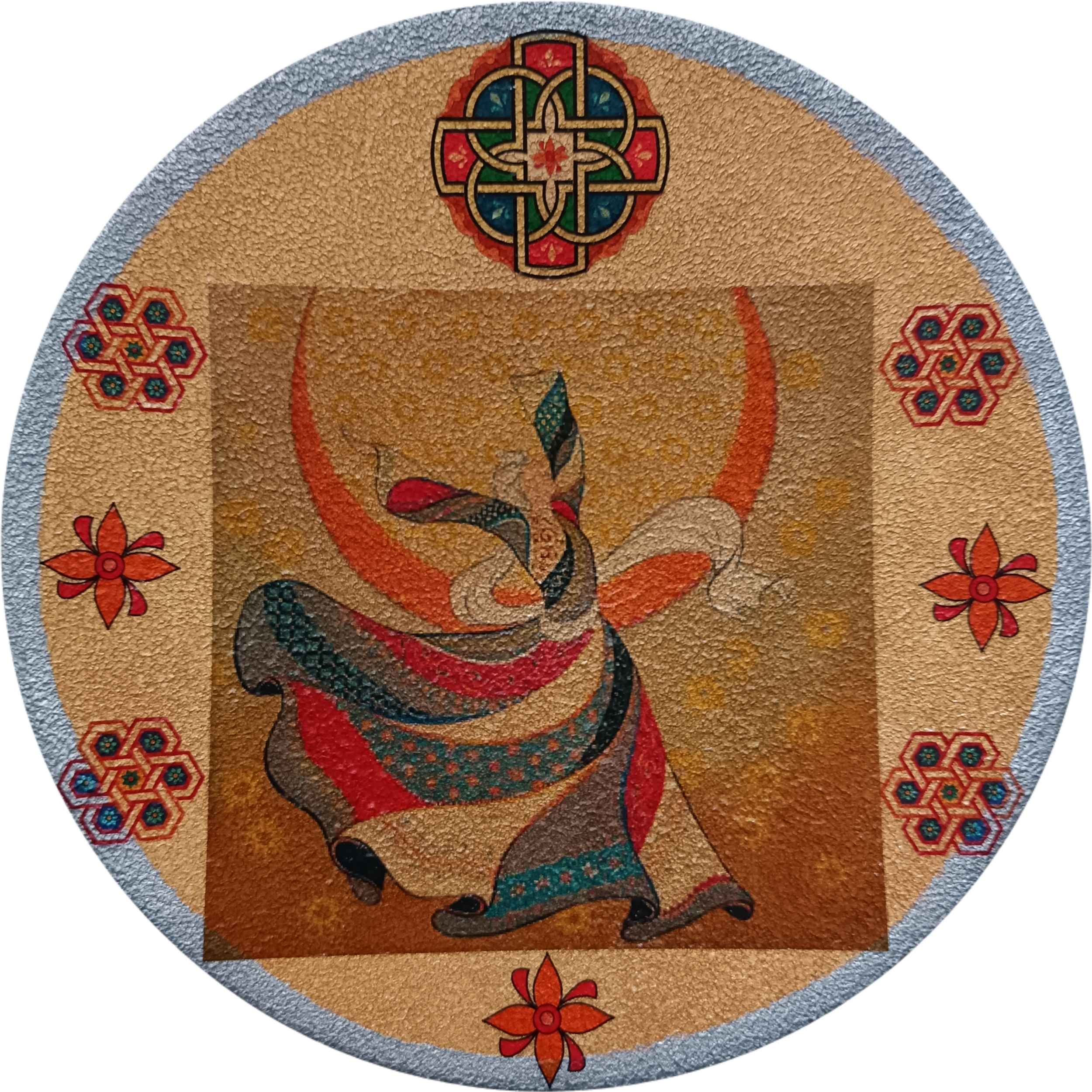 Main image of 装饰陶瓷盘——桌面与墙面装饰，苏菲旋转舞设计