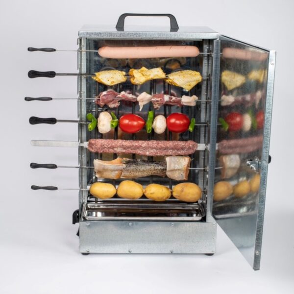 电动烤肉炉 – 14 串，两面加热，带烹饪计时器