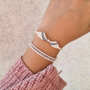 女士刺绣 Macrame 手链 – Angel’s Wing 款