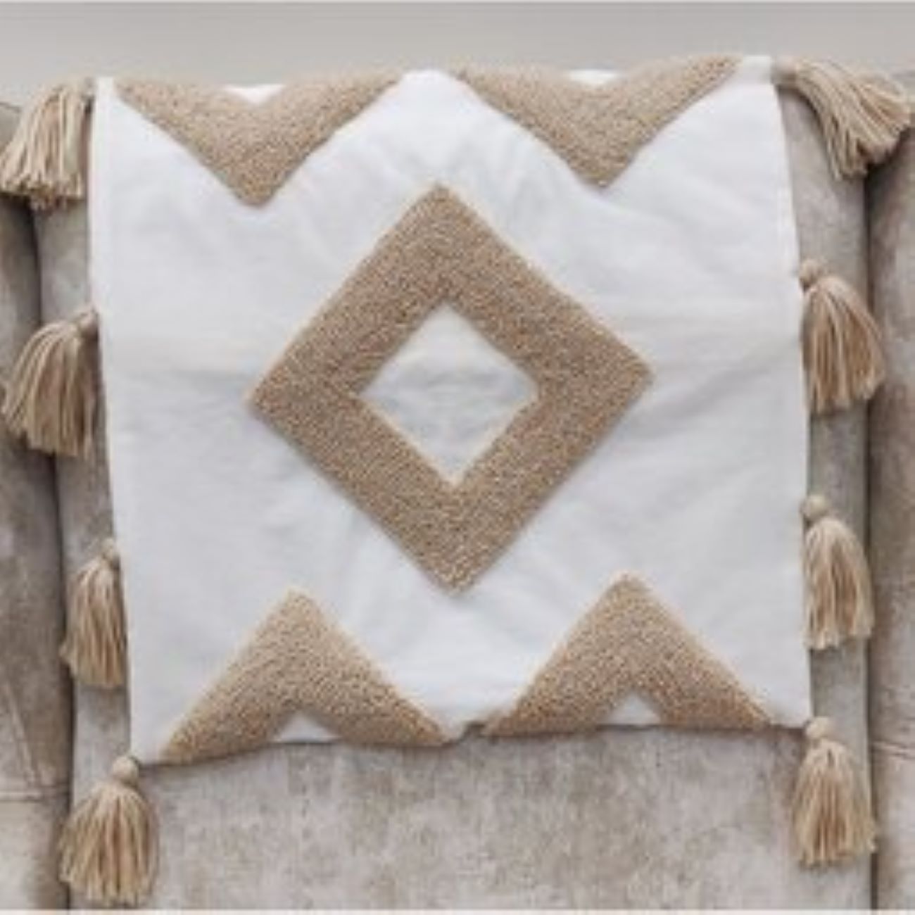 打结绣靠垫套 – 手工刺绣枕套(2件套)