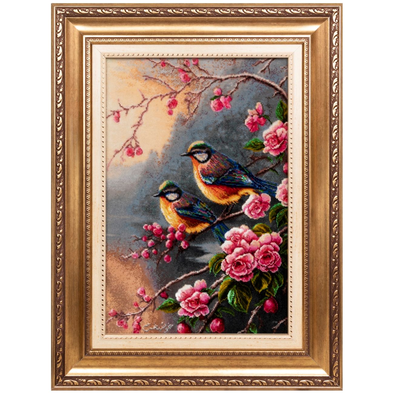 Main image of 手工打结波斯地毯（大不里士） – 鸟图案