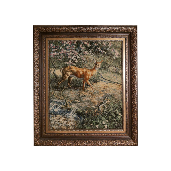 手工波斯丝绸挂毯 – 塔布里兹，鹿图案