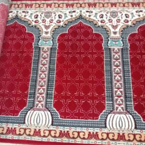 伊斯兰清真寺地毯 – 红色，优质 Masjid 地面覆盖物，5 米