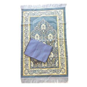 伊斯兰加厚祈祷毯 – 天鹅绒 Janamaz Sajadah，附收纳袋