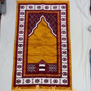 伊斯兰天鹅绒祈祷地毯 Sajadah Janamaz – 砖红色加垫款
