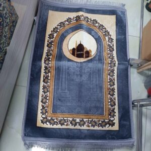伊斯兰天鹅绒祈祷毯 – 加厚 Janamaz Sajada，蓝色