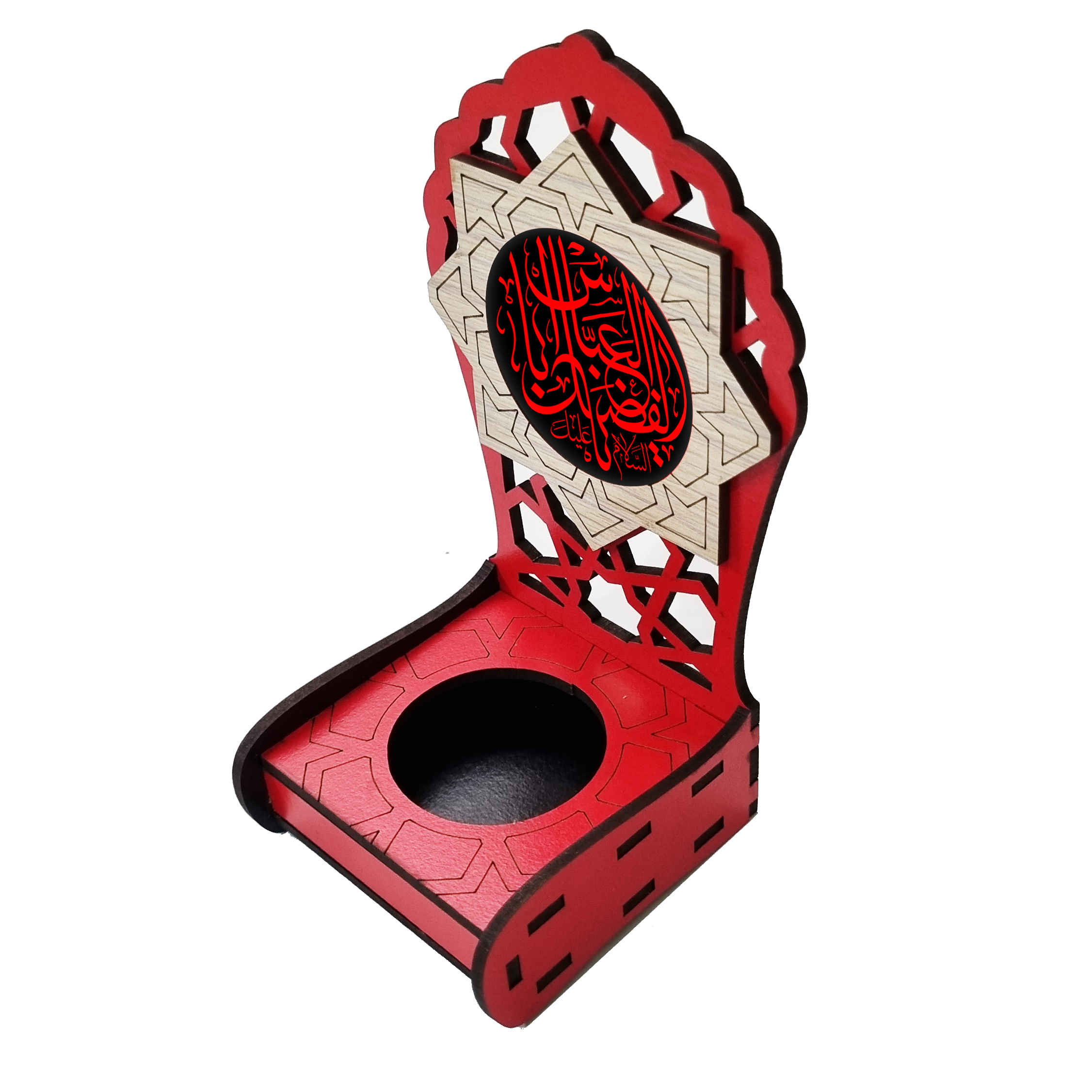 Main image of 伊斯兰木质桌面烛台 – Ya Abalfazl 设计，10 件套