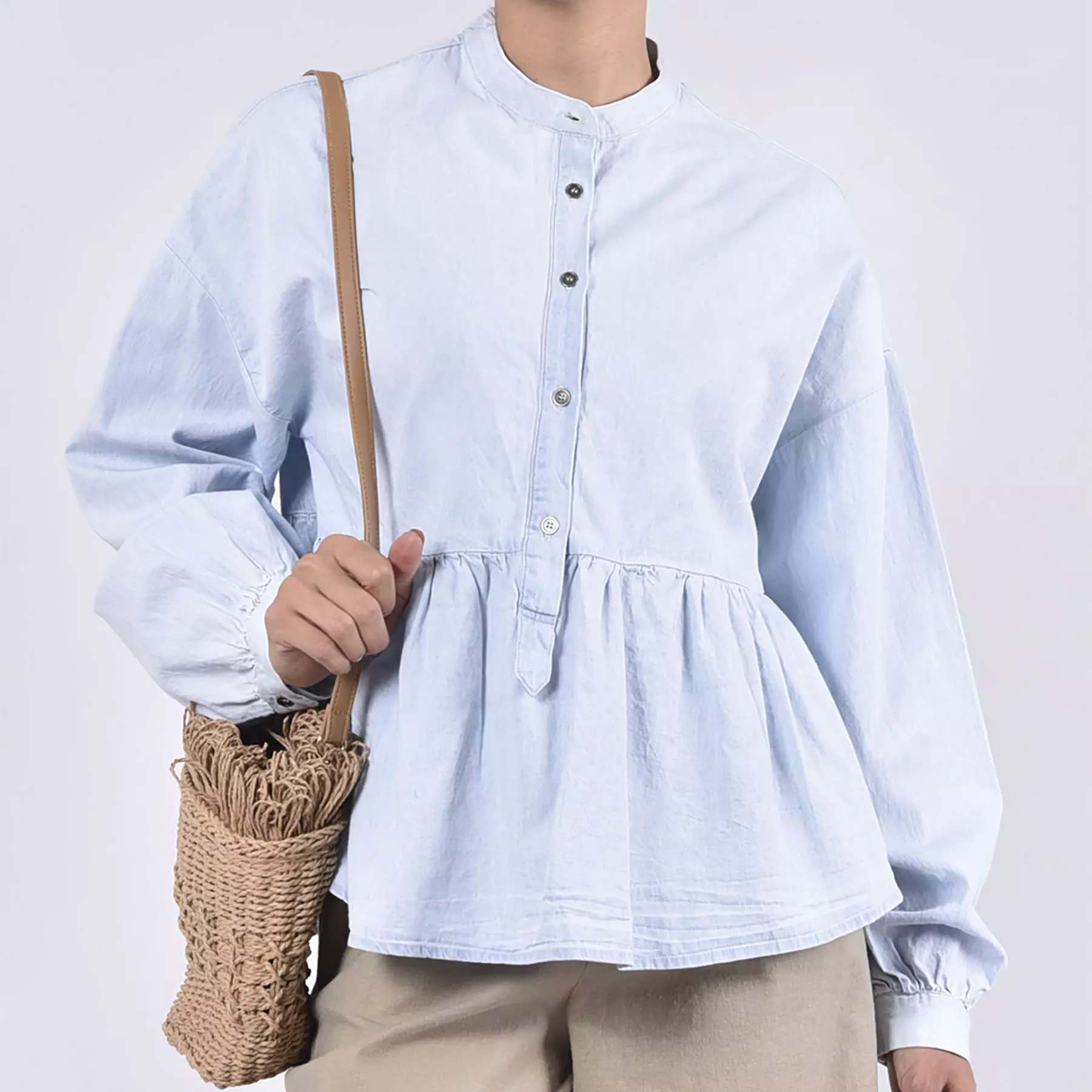 Main image of 女款长袖荷叶边上衣（Peplum款）