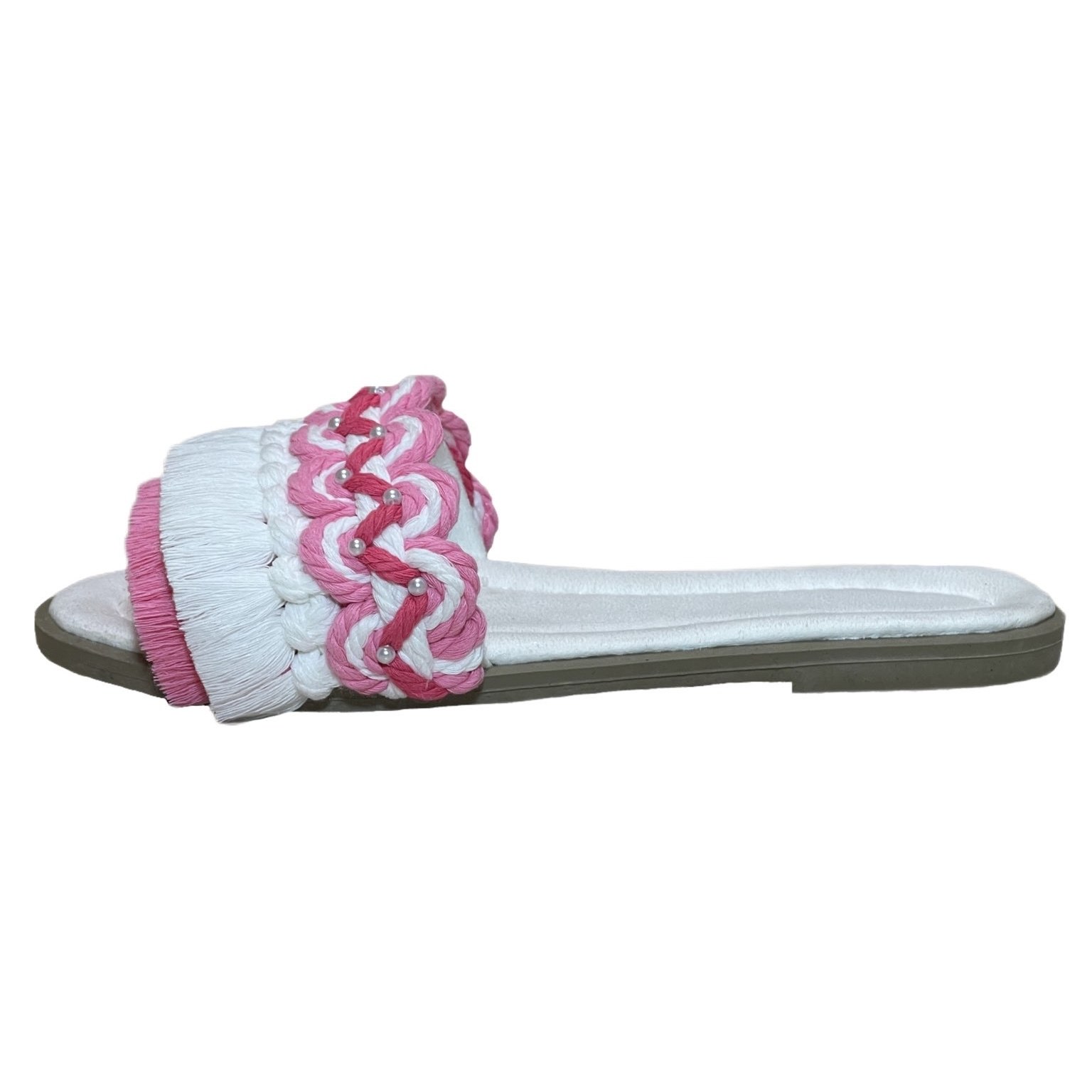 Main image of 波西米亚风格编织平底拖鞋，Flower款