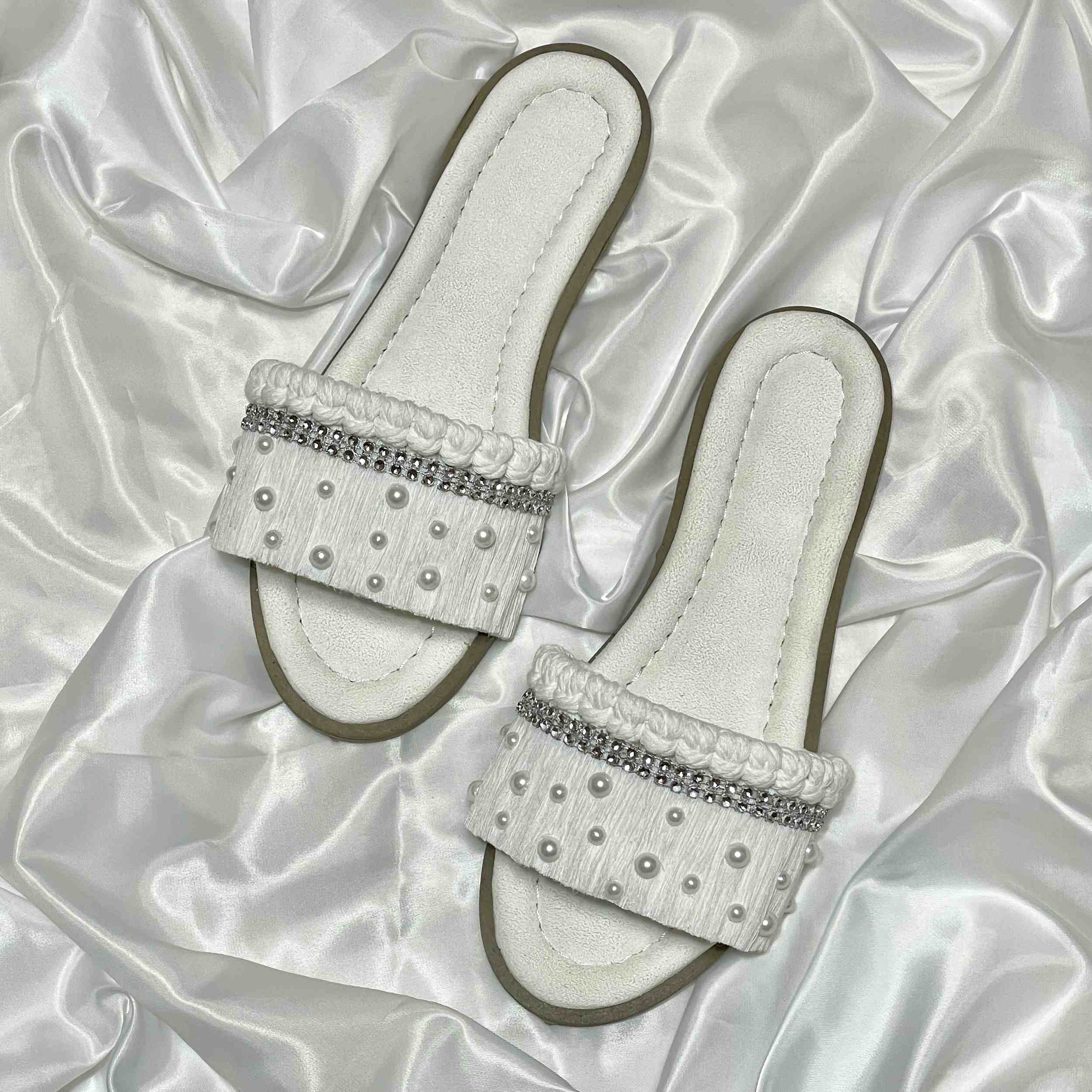 波西米亚风格编织平底拖鞋，Pearl款