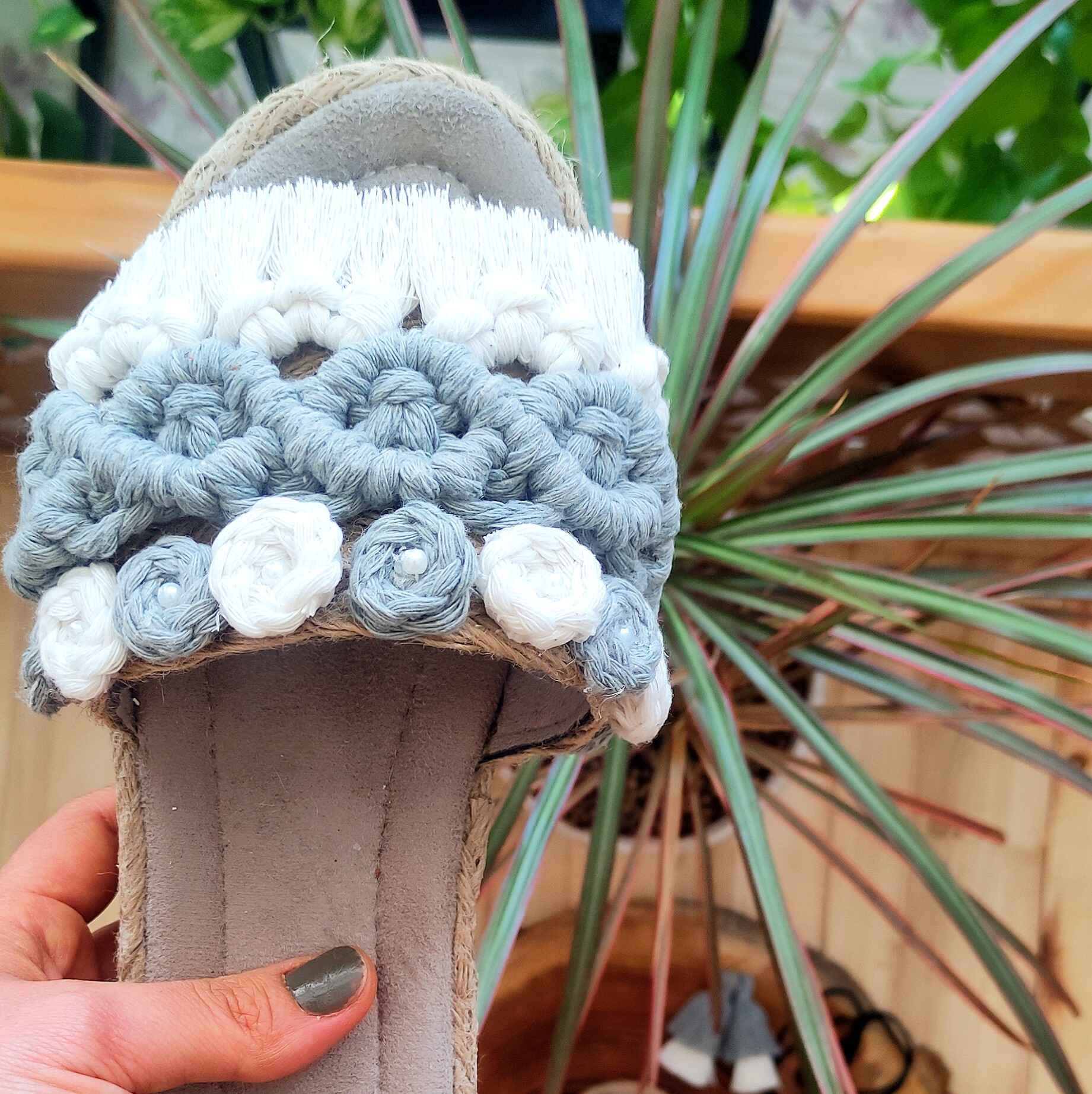 波西米亚风格编织女士拖鞋,Rose款